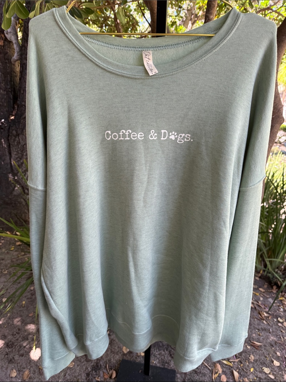 Coffee & Dogs Relaxed Crewneck Sweater - Sage